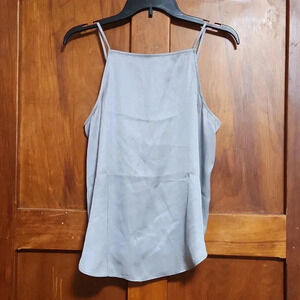 Ann Taylor Silver Halter Shell Tank Top